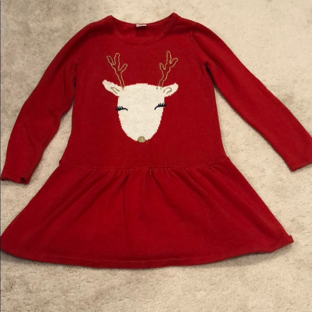 *4/$25 Red reindeer dress